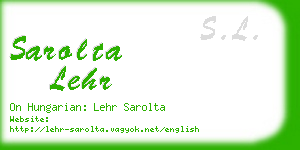 sarolta lehr business card